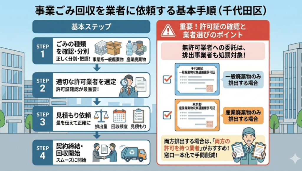 【千代田区】事業ごみ回収を業者に依頼する基本手順
