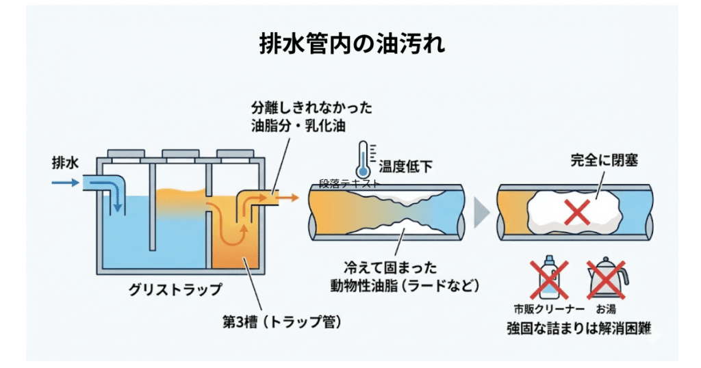 ② 排水管内の油汚れ