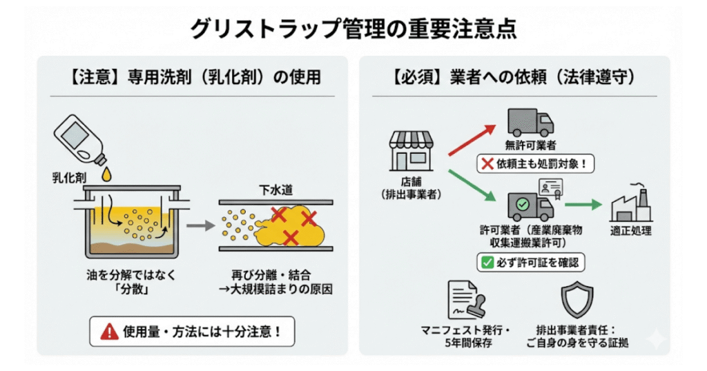 グリストラップ管理の注意点