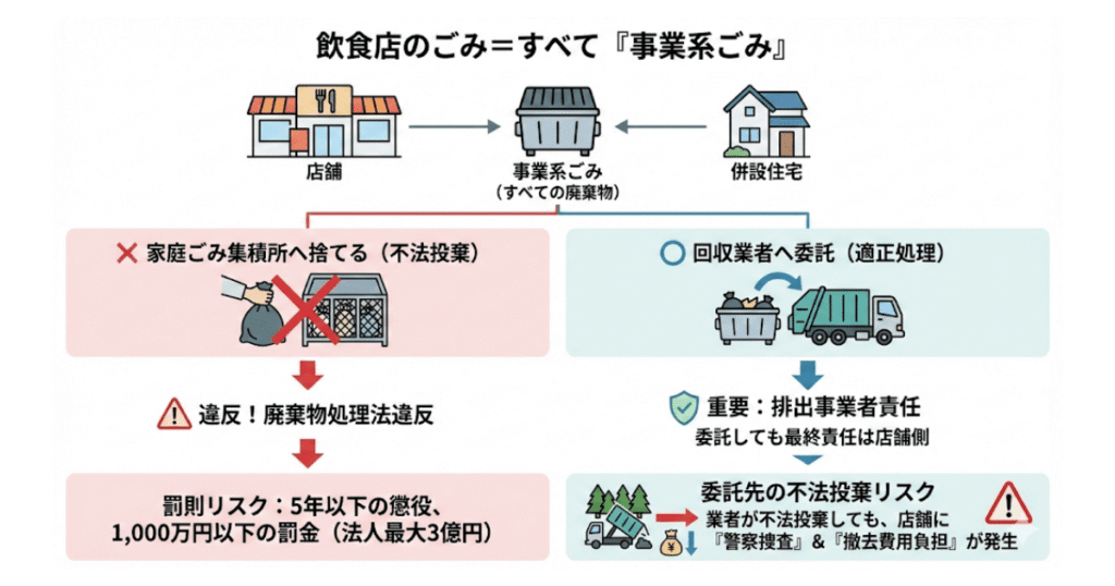 飲食店のごみは家庭ごみではなく「事業系ごみ」扱い