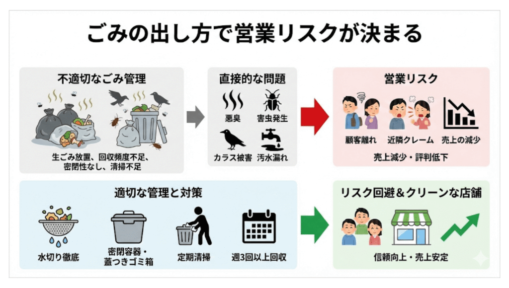 ごみの出し方で営業リスクが決まる