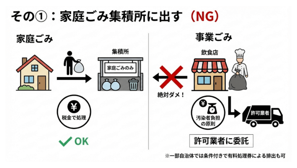 その①：家庭ごみ集積所に出す