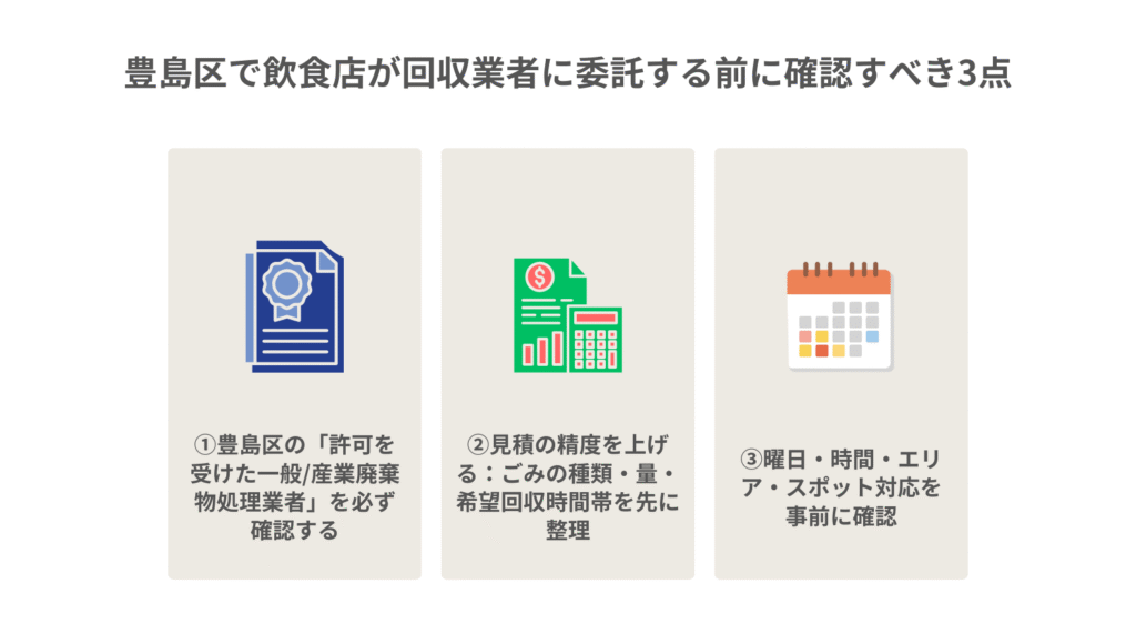 豊島区で飲食店が回収業者に委託する前に確認すべき3点
