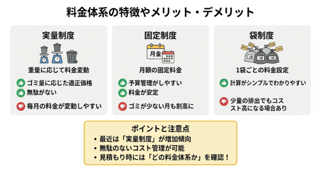 料金体系の特徴やメリット・デメリット