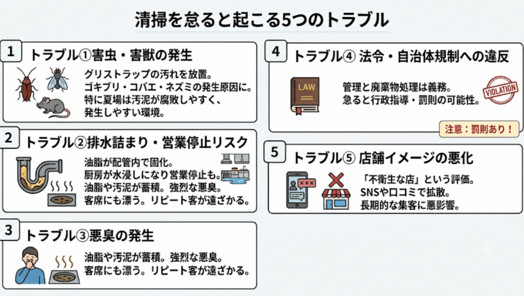 清掃を怠ると起こる5つのトラブル