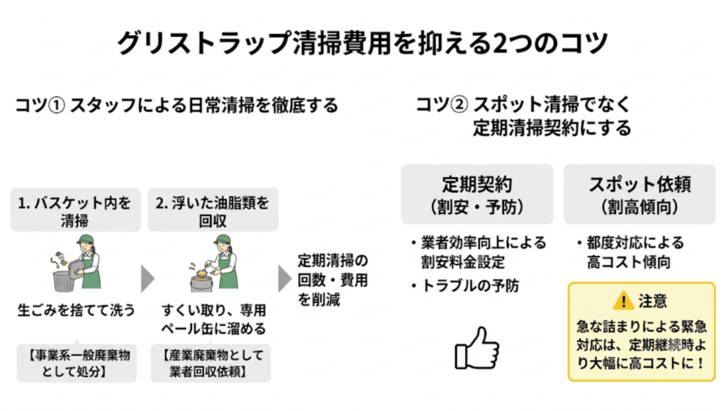 グリストラップの清掃料金を安く抑えるコツ