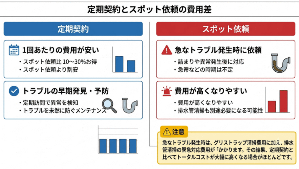 定期契約とスポット依頼の費用差